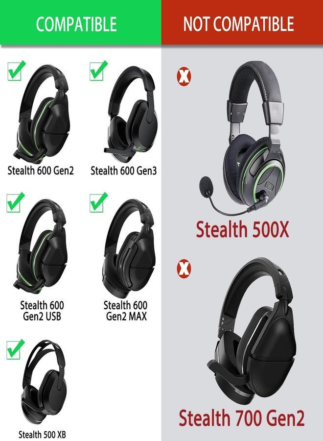 defean وسادات أذن وميكروفون ستيلث 600 جين 3 بديل من فوم ديفين متوافقة مع سماعات تيرتل بيتش ستيلث 600 جين 2/600 جين 2 يو إس بي/600 جين 2 ماكس/600 جين 3(600XB)/500 XB - Image 3