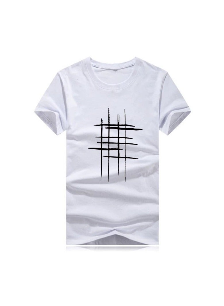 Creative Line Cross Printed Tee Topt Men Summer Large Size Short Sleeve O Neck T-Shirt  - Image 2