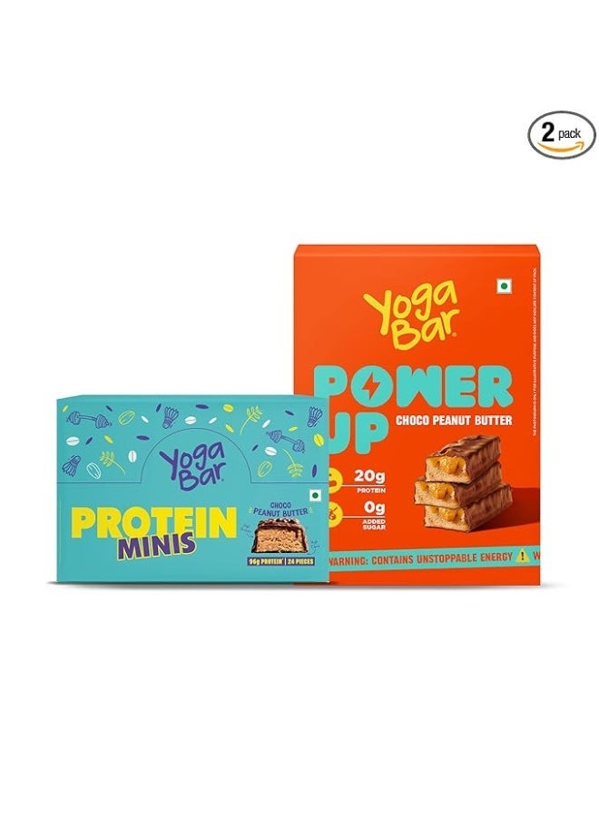Yogabar Protein Bars 20g Protein Pack of 5, and Choco Peanut Butter Protein minis, 24 Pieces - Image 1
