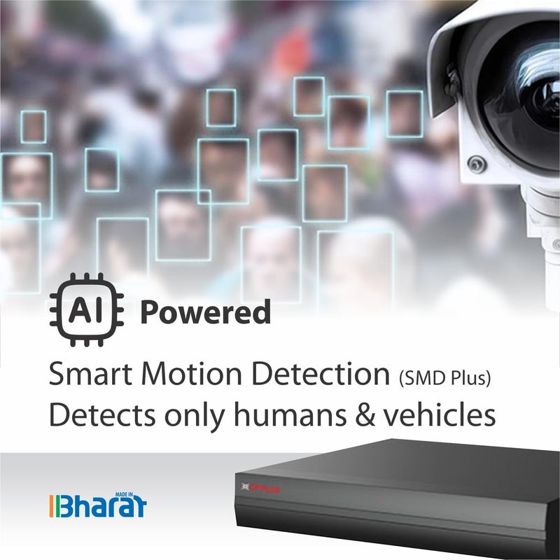 CP PLUS مسجل فيديو رقمي 8 قنوات 5M-N | ترميز AI كامل | عرض نطاق 64Mbps | دعم كاميرات IP بدقة 6MP | H.265 | SMD Plus | مخرج HDMI/VGA | عرض عبر تطبيق الهاتف المحمول | دعم 16TB HDD – CP-UVR-0801F1-IC2 - Image 5