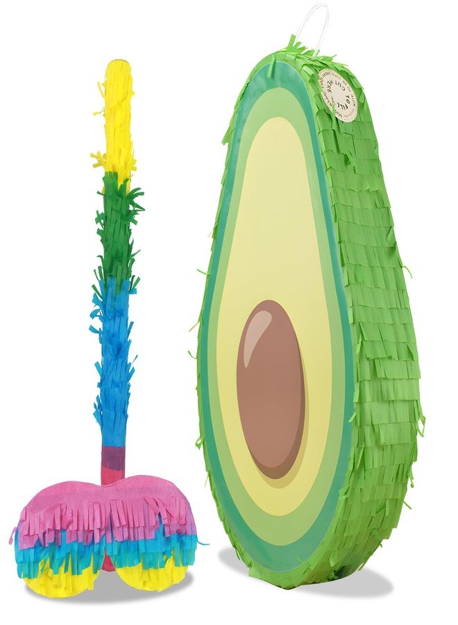 Ipalmay Avocado Pinata - Cute Avocado Pinata with Blindfold and Bat for Girls Boys Birthday, Baby Shower, Cinco De Mayo Mexican Fiesta Events, Spring Summer Fruit Themed Party Favors - Image 1