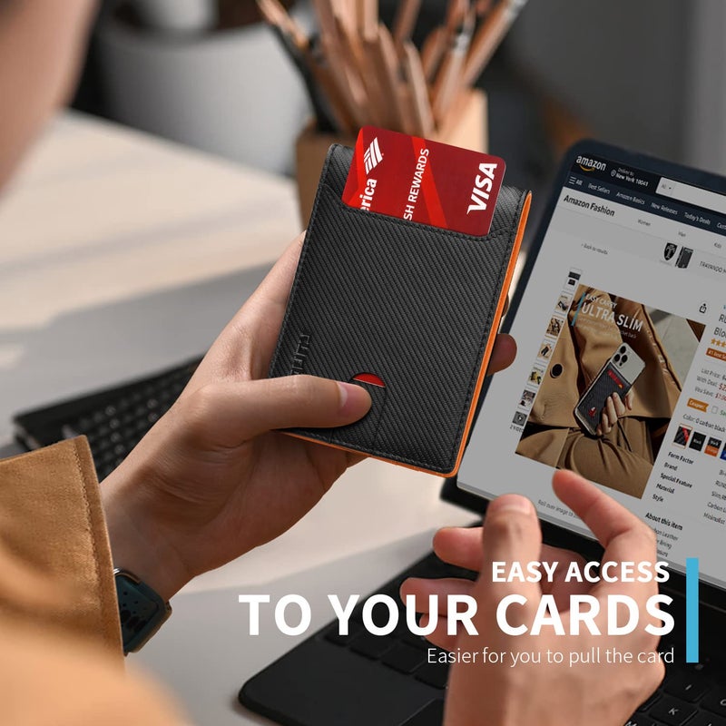 RUNBOX Novelty Wallet for Men Slim 11 Credit Card Holder Slots Leather RFID Blocking Small Thin Men's Wallet Bifold Minimalist Front Pocket Large Capacity Gift Box - Image 3