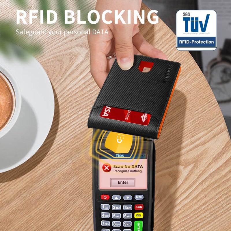 RUNBOX Novelty Wallet for Men Slim 11 Credit Card Holder Slots Leather RFID Blocking Small Thin Men's Wallet Bifold Minimalist Front Pocket Large Capacity Gift Box - Image 4