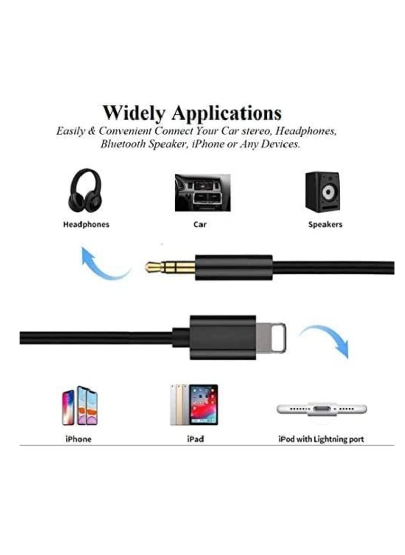 ELTRAZONE Aux Cord for iPhone, Apple MFi Certified Lightning to 3.5mm Aux Cable for Car Compatible with iPhone 12 11 XS XR X 8 7 6 iPad iPod to Car Home Stereo Speaker Headphone, 3.3FT Black  - Image 4