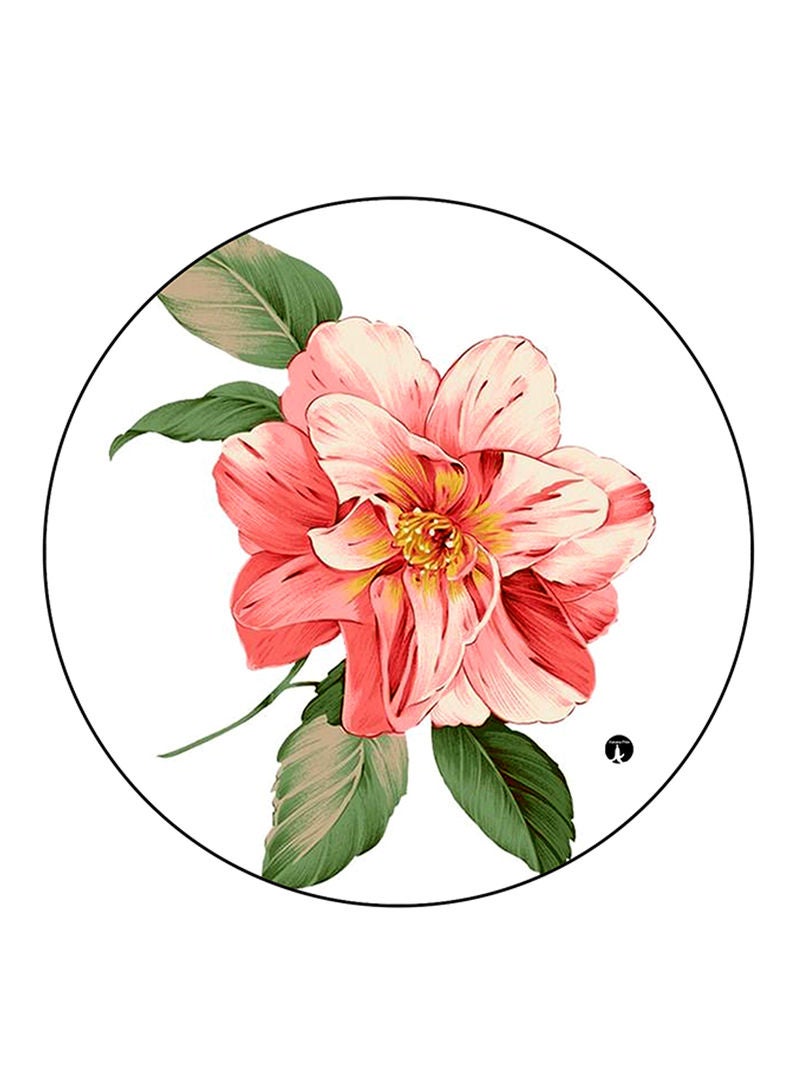 Flower Printed Mouse Pad  Round  Multicolour