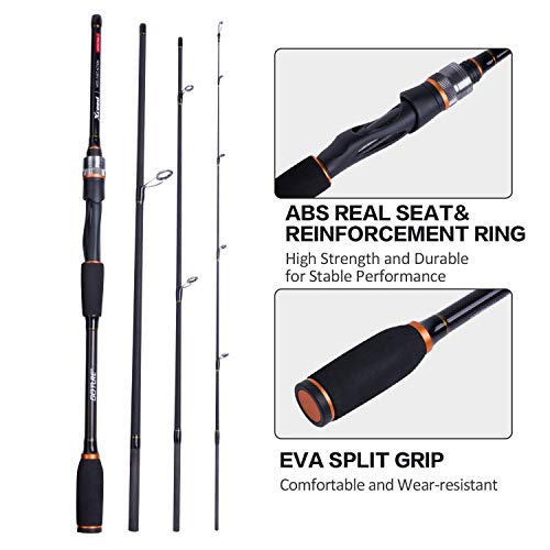 Goture Fishing Rods Spinning Travel Fishing Pole Pack case Portable 4 Sections ulLight Weight Carbon Fiber Poles M Power Medium Action 7ft - Image 5