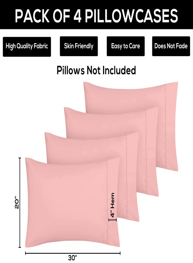 Utopia Bedding Queen Pillow Cases - 4 Pack - Envelope Closure - Soft Brushed Microfiber Fabric - Shrinkage and Fade Resistant Pillow Covers Queen Size 20 X 30 Inches (Queen, Pink) - Image 3