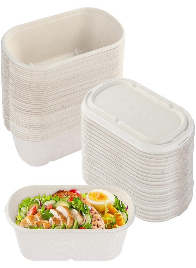 Hlimior 50 Pack 34 oz/1000ml Disposable Food Containers with Lids Meal Prep Lunch Food Takeout Salads Sandwiches Bowls Paper Meal Prep Containers To-Go Boxes for Salad, Pasta, Nacho, Burrito - Image 1