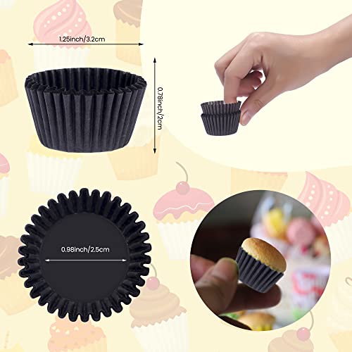 NUOMI Super Mini Paper Baking Cups 1 Inch Cupcake Liners 1000 Pieces Muffin Wrappers, Brown - Image 3