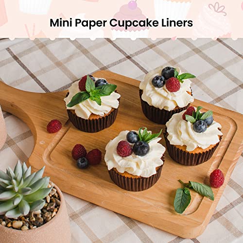 NUOMI Super Mini Paper Baking Cups 1 Inch Cupcake Liners 1000 Pieces Muffin Wrappers, Brown - Image 5
