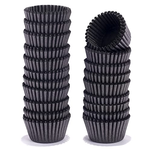 NUOMI Super Mini Paper Baking Cups 1 Inch Cupcake Liners 1000 Pieces Muffin Wrappers, Brown - Image 1