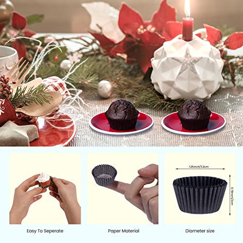 NUOMI Super Mini Paper Baking Cups 1 Inch Cupcake Liners 1000 Pieces Muffin Wrappers, Brown - Image 4