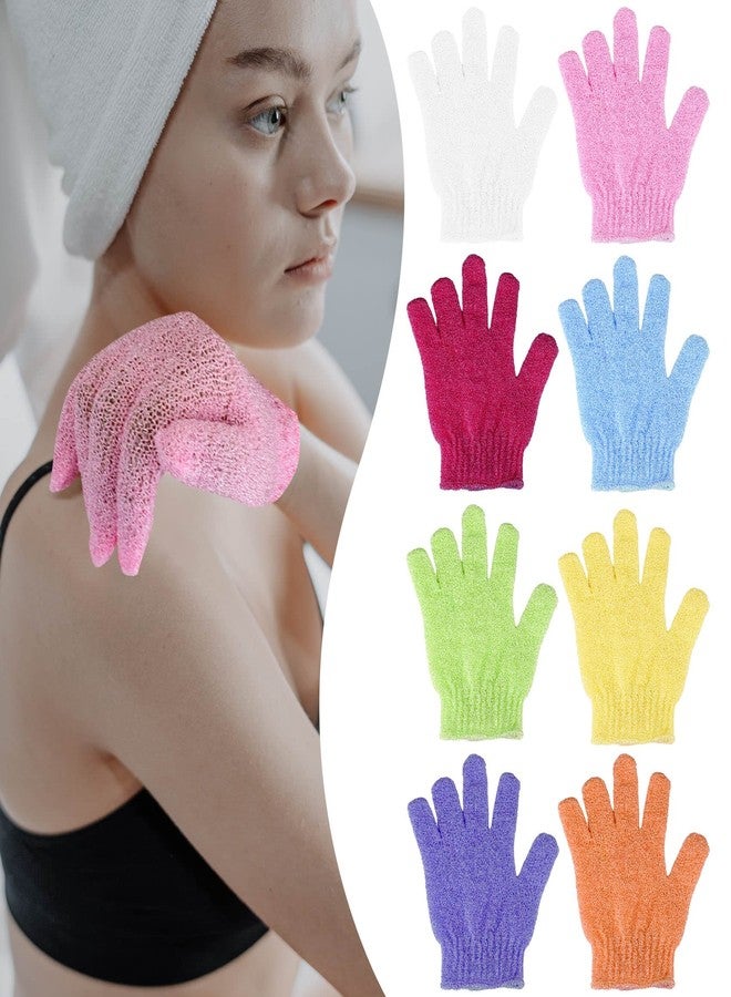 CREHODEC 2 Pcs Shower Gloves, Exfoliating Gloves, Exfoliating Mitt, Exfoliating Body Scrub, Loofah Bath Gloves for Men, Women (Pink, 2) - Image 2