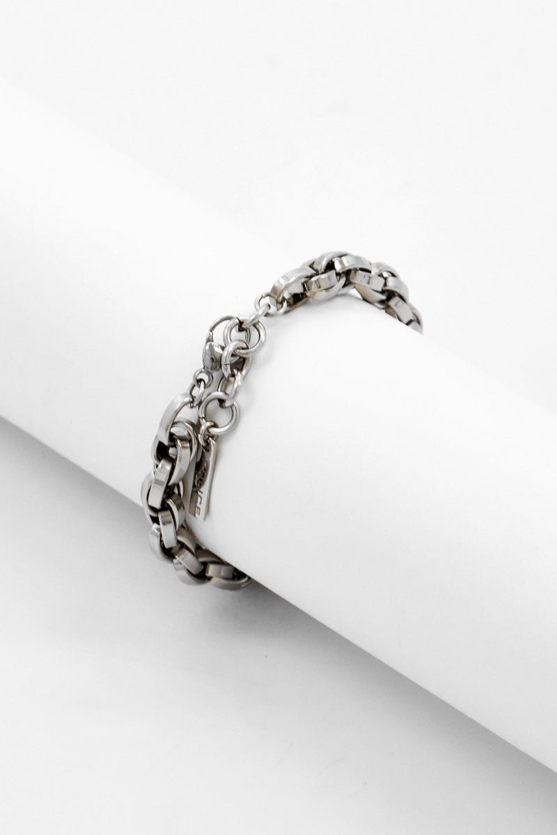 POLICE سوار سلسلة لامع من الفولاذ المقاوم للصدأ للرجال، فضي - Image 2