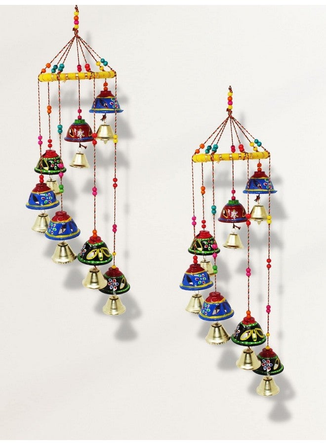 JH Gallery Plastic Handcrafted Rajasthani Colored Bell Hangings For Home Decoration Design Wall Hanging Decorative Showpiece (Jali Bells) - Image 5
