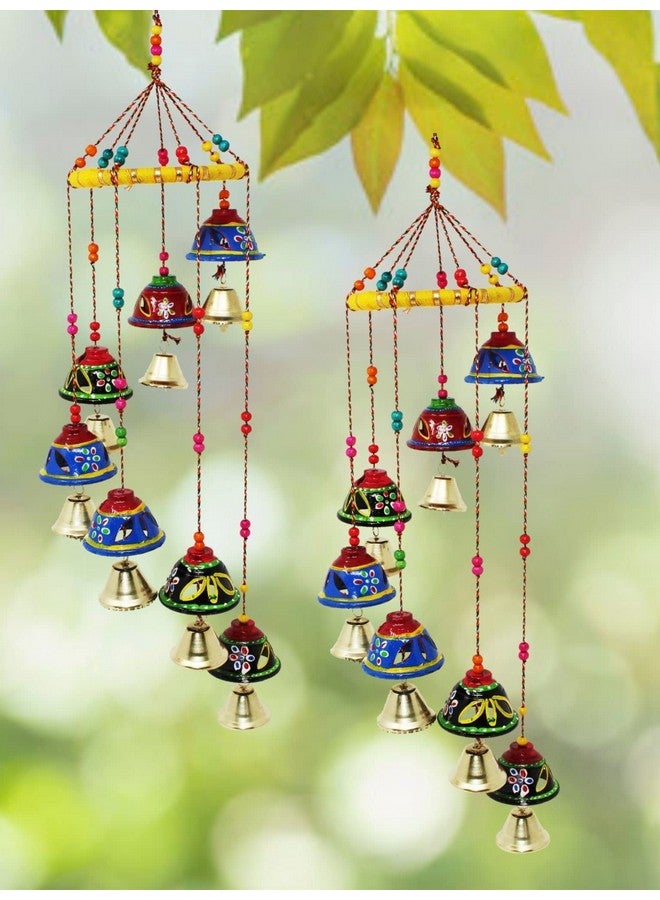 JH Gallery Plastic Handcrafted Rajasthani Colored Bell Hangings For Home Decoration Design Wall Hanging Decorative Showpiece (Jali Bells) - Image 2