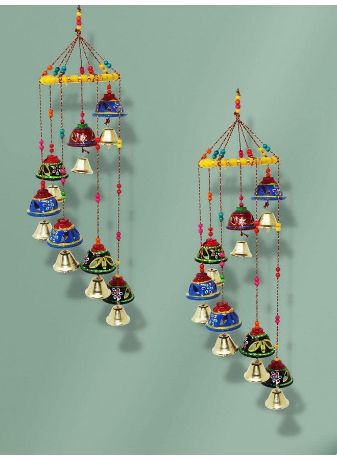 JH Gallery Plastic Handcrafted Rajasthani Colored Bell Hangings For Home Decoration Design Wall Hanging Decorative Showpiece (Jali Bells) - Image 4