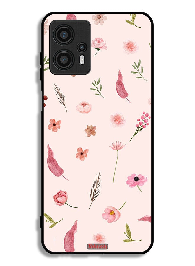 Tolwak Motorola Moto G13 Protective Case Cover Leaves And Roses Pattern - Image 1