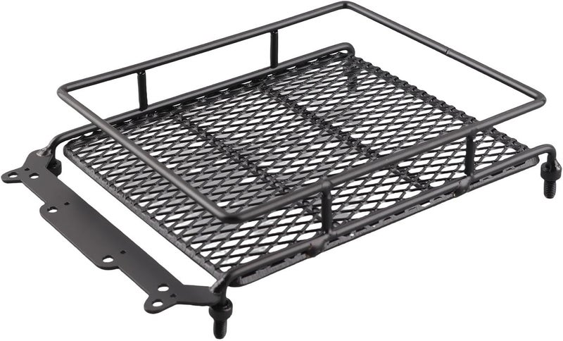 Dilwe RC Car Roof Rack, Middle Size Roof Rack Luggage Carrier with Quadrate LED Lights for Axial SCX10 1/10 Remote Control Cars(4 White Light Color) Carefully selected solid material - Image 1