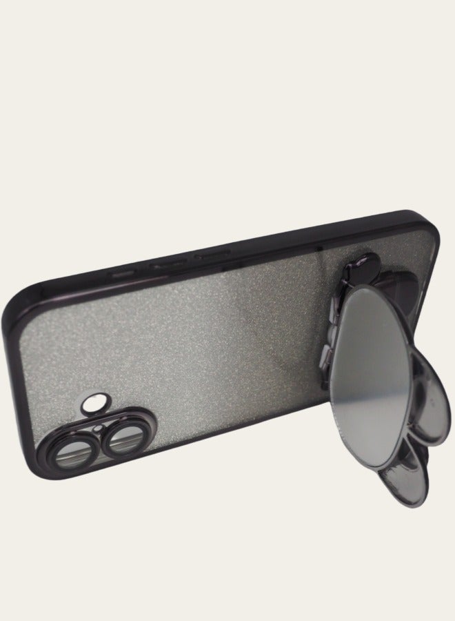 iPhone 16 Glitter Bunny Case: 2-in-1 Beauty Mirror & Stand - Scratch & Shock Proof Trendy Cover - Image 2