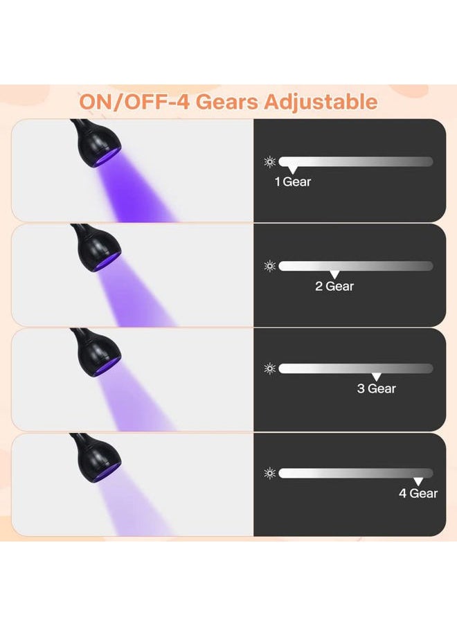 mlogiroa - UV Light for Gel Nails, 3W Gel Nail Lamp, Mini Led Nail Polish Lights with Gooseneck, Portable Clamp UV Light with USB Charge Lamp for Salon - Image 1