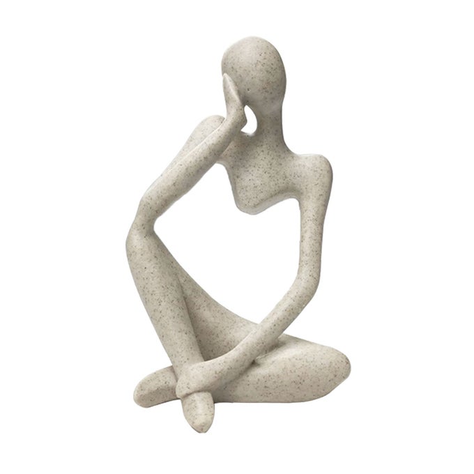 SANDSTONE RESIN THINKER STYLE ABSTRACT SCULPTURE STATUE COLLECTIBLE FIGURINES HOME OFFICE BOOKSHELF DESKTOP DECORSANDSTONE LEFT REVERIE
