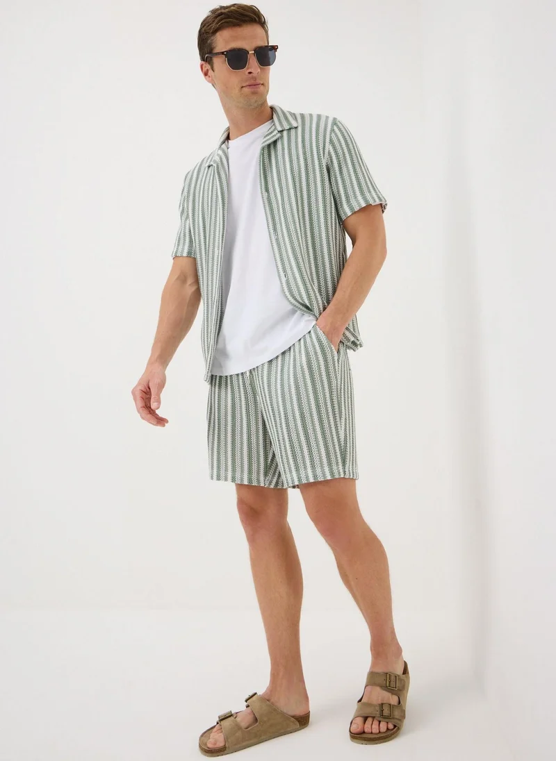 Matalan Iceberg Green Stripe Co Ord Shorts