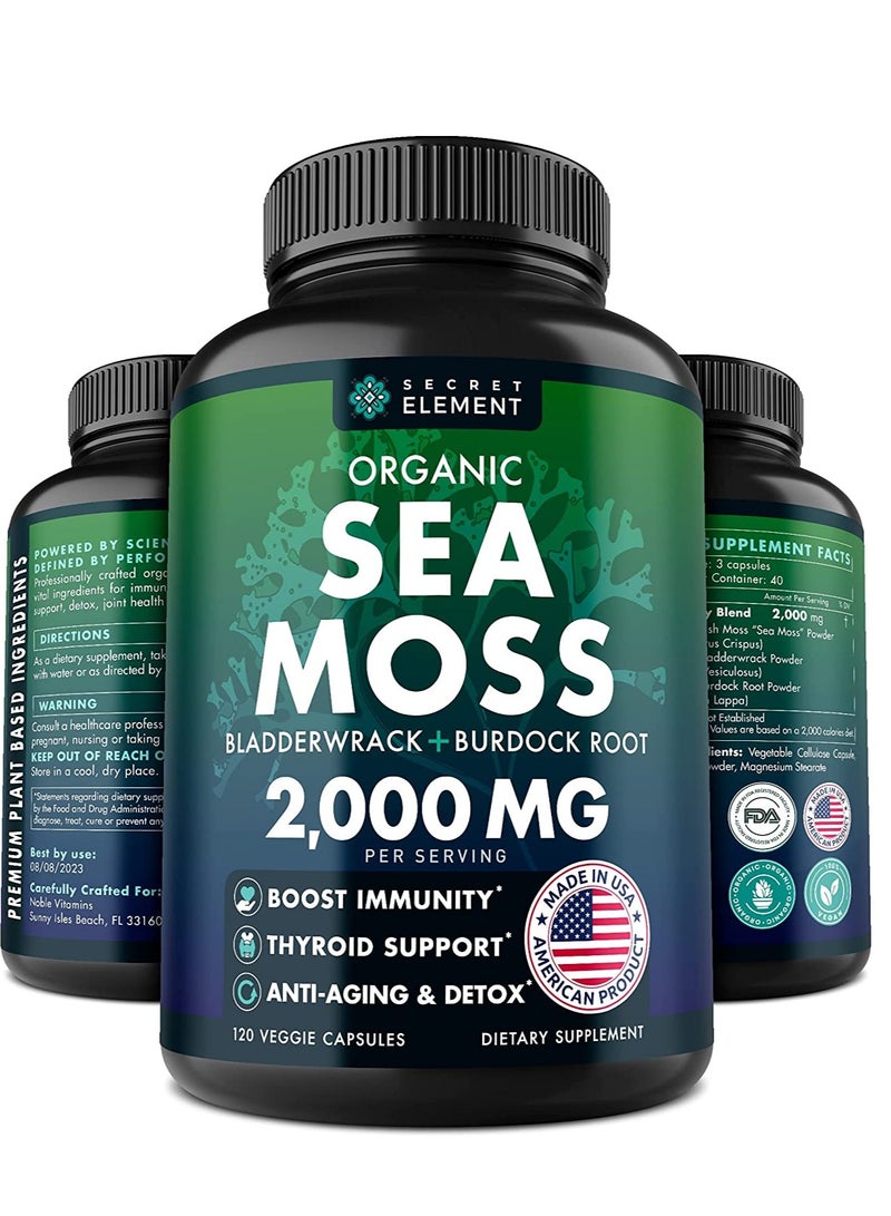 Organic Sea Moss 2000mg 120 Capsules
