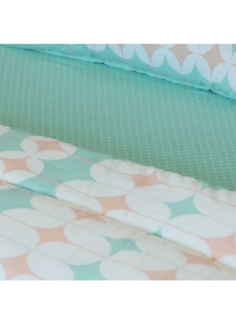 aw - AW23 Bliss Arch 6- Piece Super King Comforter Set 260x260 Cm Teal - Image 1