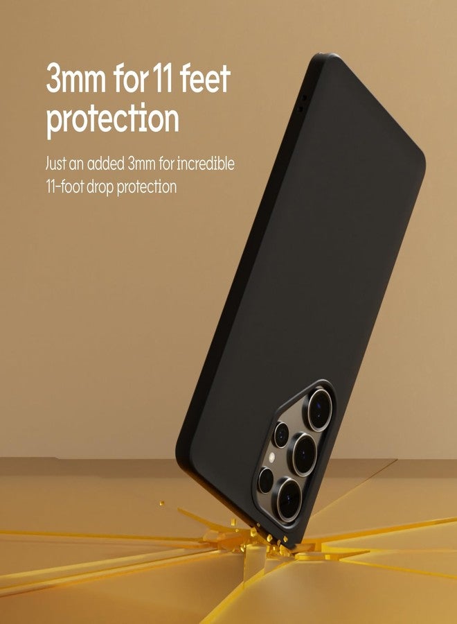 راينوشيلد جراب RhinoShield متوافق مع [Galaxy S25 Ultra]، من SolidSuit - جراب واقٍ رفيع وممتص للصدمات بلمسة نهائية فاخرة - حماية من السقوط من ارتفاع 3.5 متر - أسود - Image 2