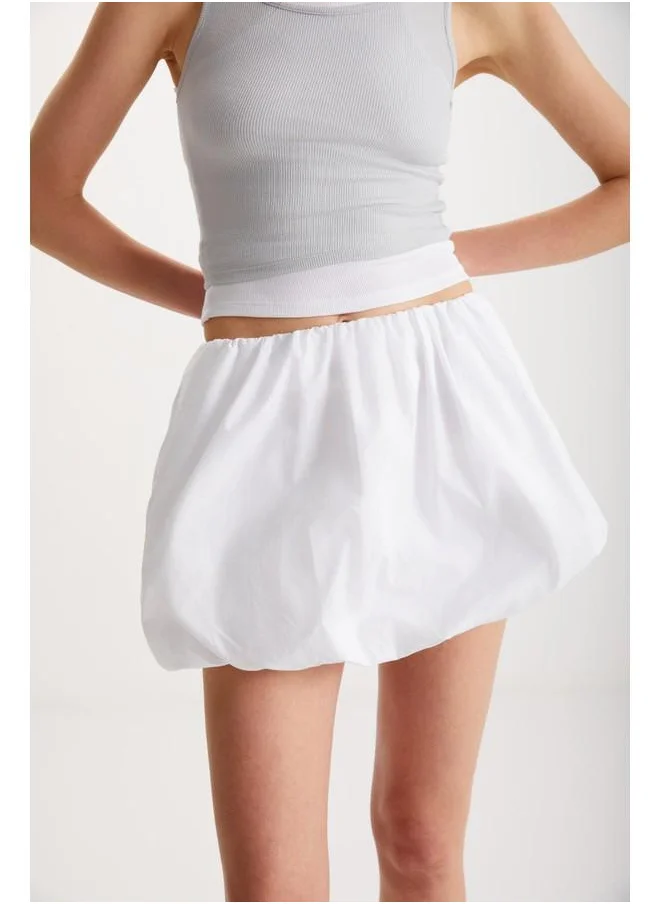 GRIMELANGE Grimelange Levante Women's Mini Balloon White Skirt
