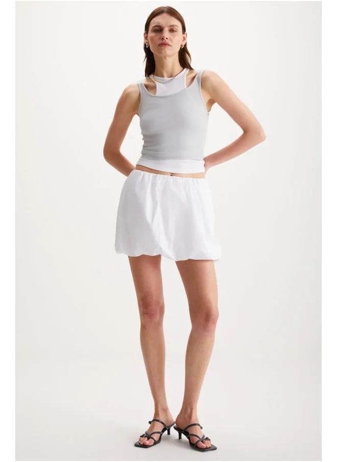 GRIMELANGE Grimelange Levante Women's Mini Balloon White Skirt