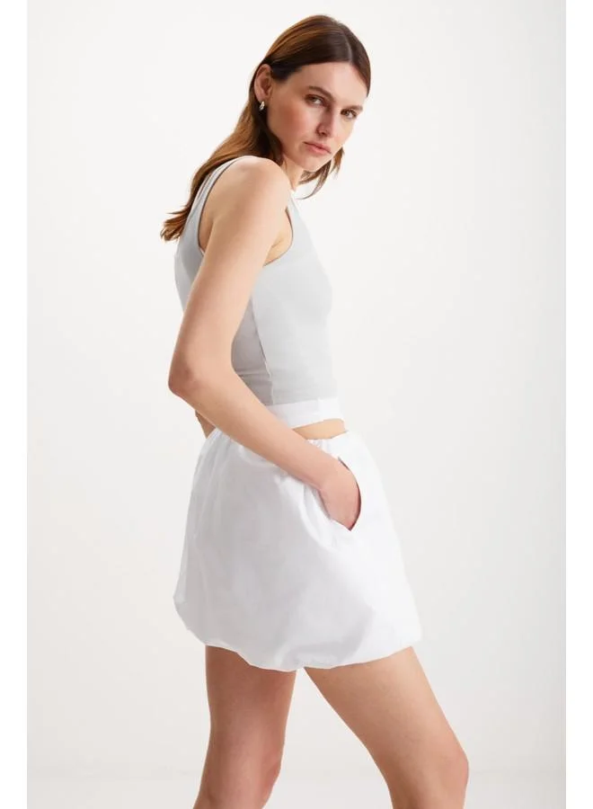 GRIMELANGE Grimelange Levante Women's Mini Balloon White Skirt