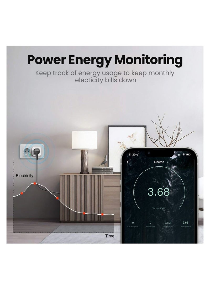UanTii - UanTii 20A Smart Plug Tuya Wifi Wireless Remote Controlled Plug Timing Schedule Plug Works with Tuya Smart Life App and Alexa Google Home - Image 1