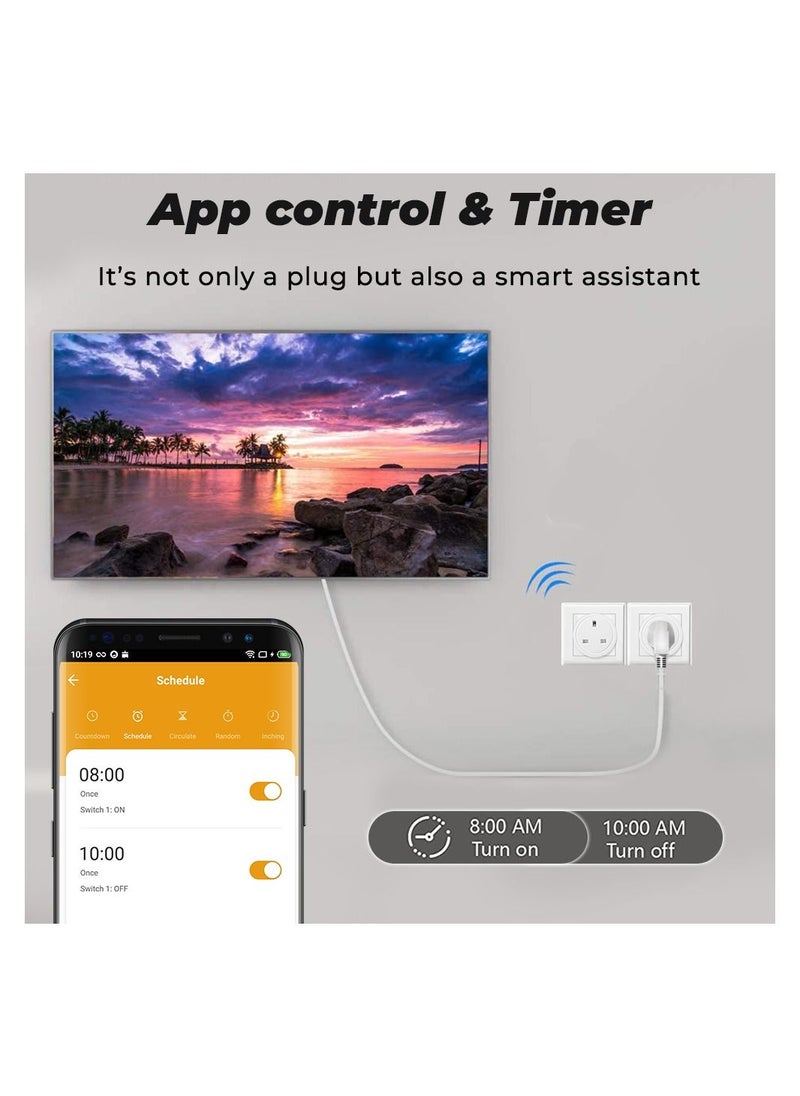 UanTii - UanTii 20A Smart Plug Tuya Wifi Wireless Remote Controlled Plug Timing Schedule Plug Works with Tuya Smart Life App and Alexa Google Home - Image 1