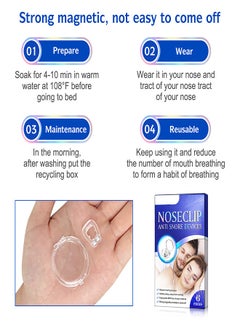 Elaimei 6 Pieces Anti-Snoring Nose Clip Silicone Magnetic Anti-Snoring Device  - Image 5