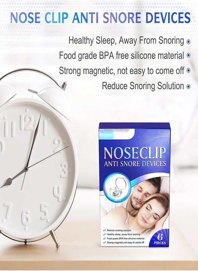 Elaimei 6 Pieces Anti-Snoring Nose Clip Silicone Magnetic Anti-Snoring Device  - Image 4