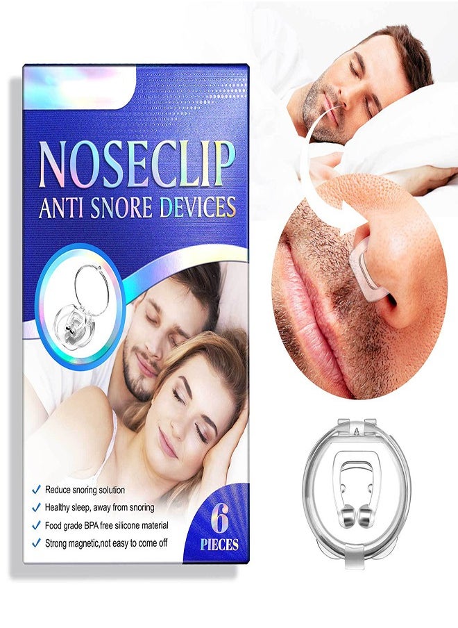 Elaimei 6 Pieces Anti-Snoring Nose Clip Silicone Magnetic Anti-Snoring Device  - Image 3