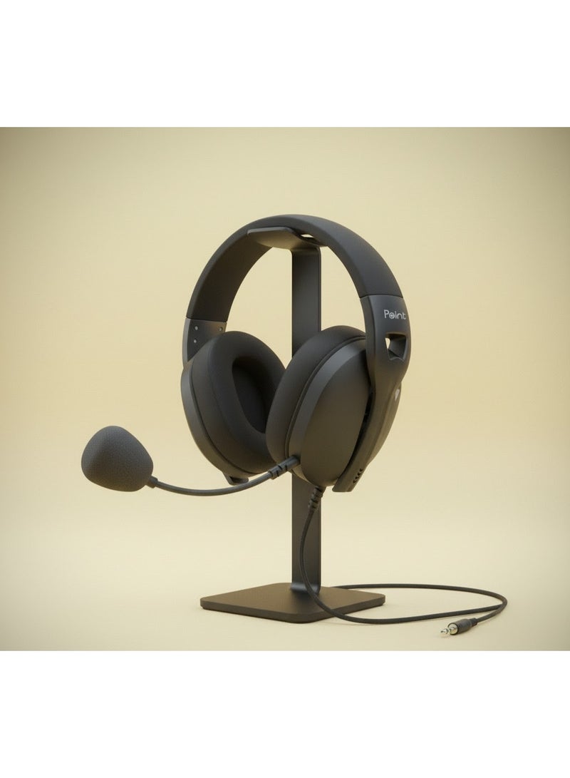 بوينت سماعة الألعاب Point PT-05 بمنفذ ‎3.5‎ مم – وحدة صوت ديناميكية ‎50‎ مم – ميكروفون قابل للتعديل ‎360°‎ – تصميم مريح وخفيف الوزن- لون اسود - Image 4