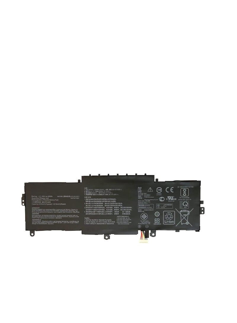 Terabyte REPLACEMENT 11.55V 50Wh C31N1811 Laptop Battery Compatible for Asus ZenBook 14 UX433FA-A5090T, ZenBook 14 UX433FN-A5079T, ZenBook 14 UX433FN-A6090T, UX433FA-3B, - Image 1