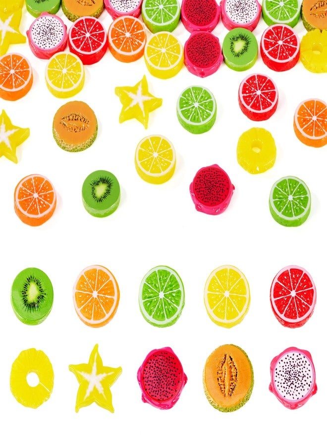BB Beadthoven Beadthoven 40pcs Assorted Resin Imitation Fruit Slices Colorful Carambola Pineapple Orange Slices Artificial Fruit Slice Model for Party Kitchen Home Photography Prop Pretending Prop Decorations - Image 1