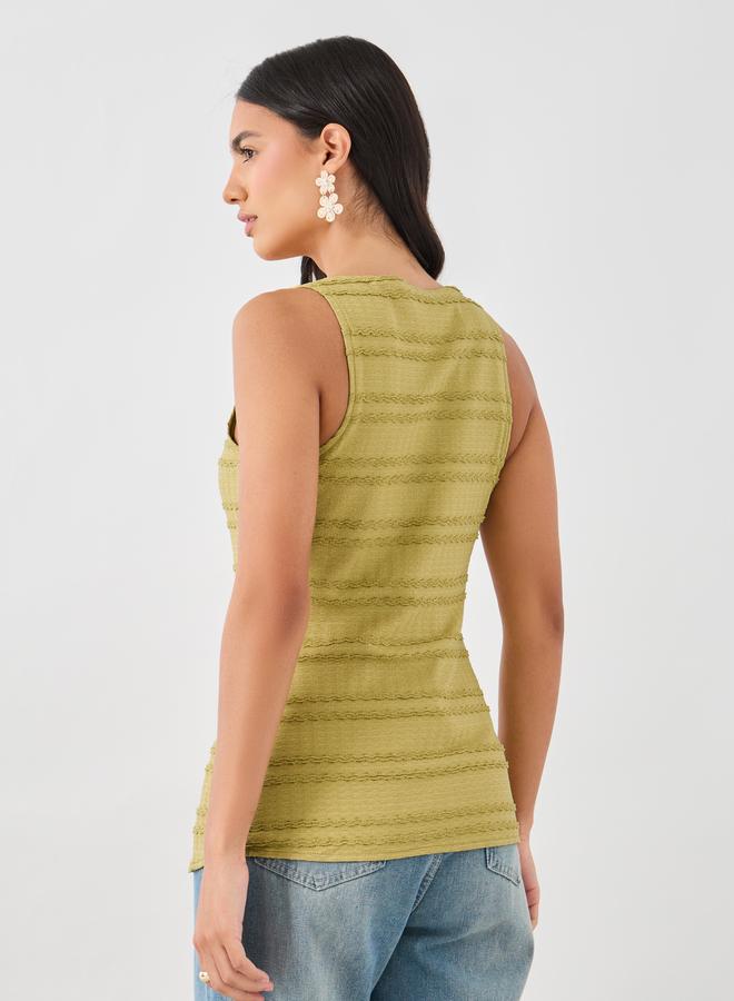 Styli Styli Textured Buttoned Square Neck Waistcoat  - Image 5