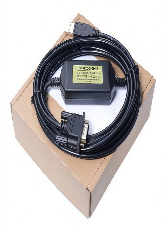 Washinglee USB-XW2Z-200S-CV Programming Cable for Omron PLC CQM1H CJ CP1E CPM2C CJ1M Series, for USB-XW2Z-200S-CV/VH/V Replacement, 6 FT - Image 1