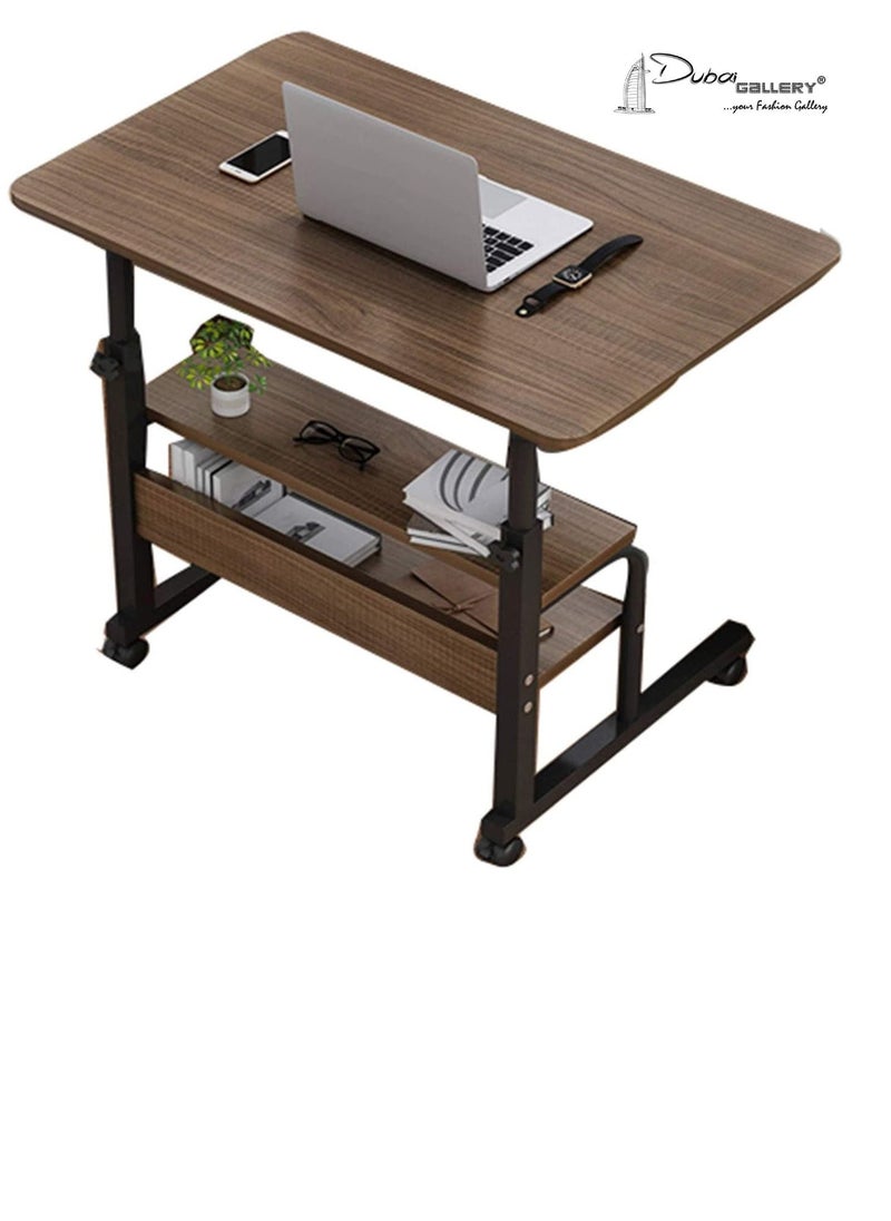 Outdoor side table, small sofa, coffee table Sofa Side End Tables Mobile Lap Table, Computer Desk Stand Desk Height Adjustable Table Side Table for Bed Sofa, Multi-Layer Storage for Living Room