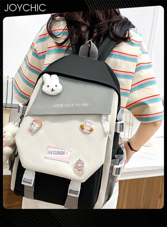 Joychic مجموعة حقيبة ظهر مدرسية بسعة كبيرة بتصميم جميل مكونة من 5 قطع مع حقيبة أقلام للطلاب في المرحلة الابتدائية والمتوسطة والثانوية - Image 2