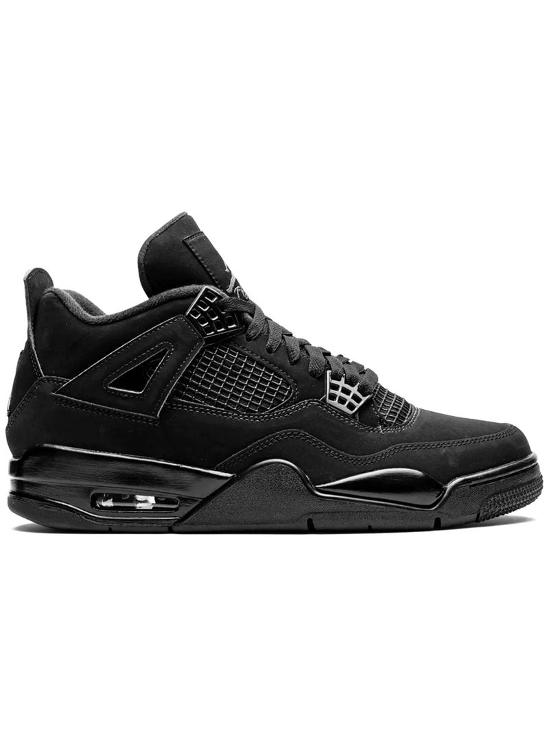 Jordan Air Air Jordan 4 Retro Black Cat 2020 – All-Black Nubuck OG Sneakers - Image 1