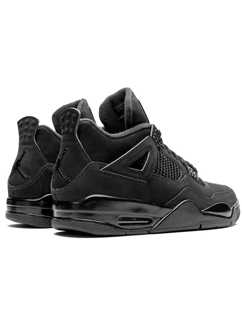 Jordan Air Air Jordan 4 Retro Black Cat 2020 – All-Black Nubuck OG Sneakers - Image 2