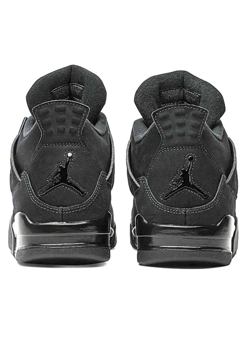 Jordan Air Air Jordan 4 Retro Black Cat 2020 – All-Black Nubuck OG Sneakers - Image 4