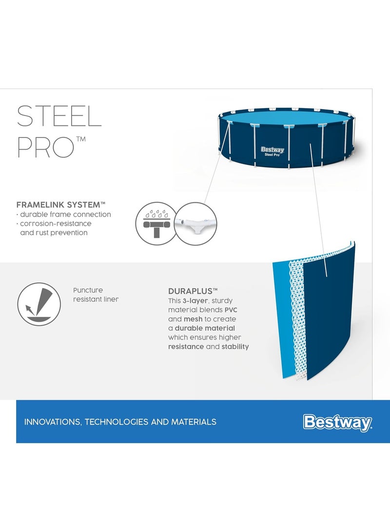 بست واي حوض سباحة بإطار فولاذي احترافي 3.05 متر مربع 76 سم - Image 3