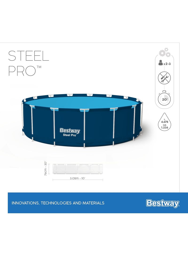 بست واي حوض سباحة بإطار فولاذي احترافي 3.05 متر مربع 76 سم - Image 4